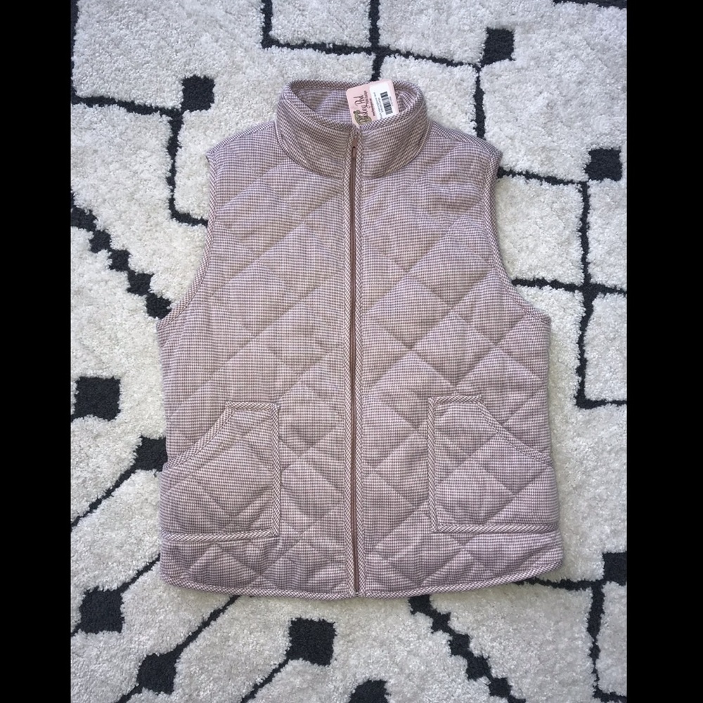 Staccato L Blush Herringbone Quilted Vest